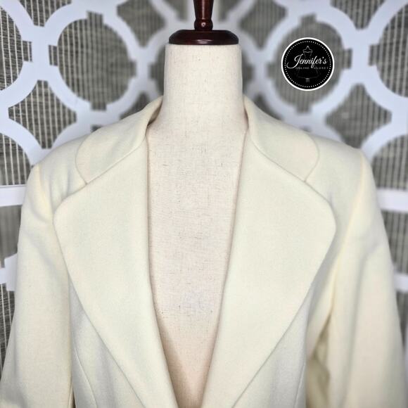 Adolfo International Cream Vintage One Button Closure Wool Blazer Unknown Size - Picture 3 of 13